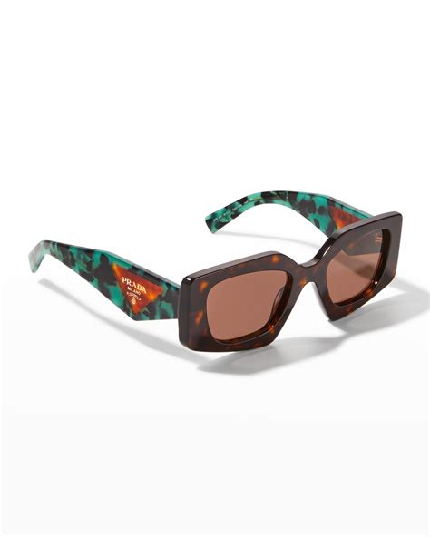 prada multicolor rectangle acetate sunglasses|prada 55mm square sunglasses.